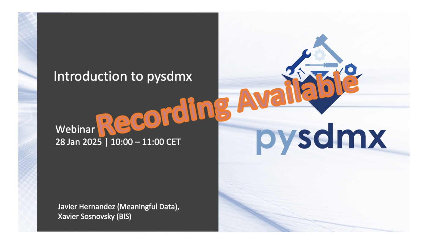 Webinar recording - pysdmx