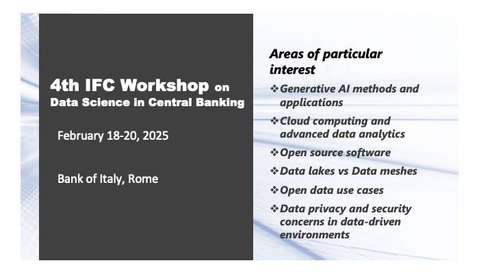 4th IFC Workshop on Data Science in Central Banking